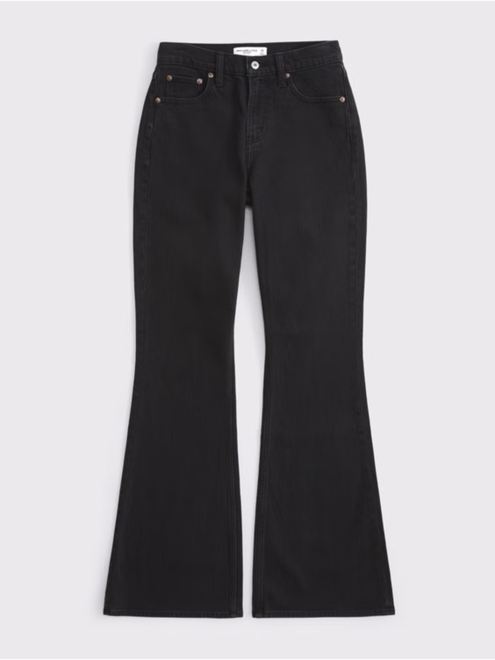 Abercrombie Women’s Curve Love Black High-Rise Flared Jeans